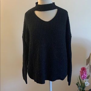 {no comment} Black Keyhole Sweater